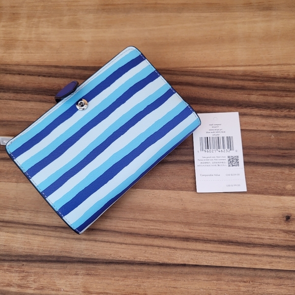 Kate Spade Schuyler Medium Compact Bi-fold Wallet: Blue Multi, 5.6×3.6×1.2, NWT - Picture 2 of 7